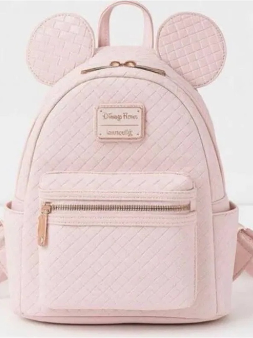 Disney Parks Loungefly 2026 Mini Backpack - Blush Pink Woven Mickey